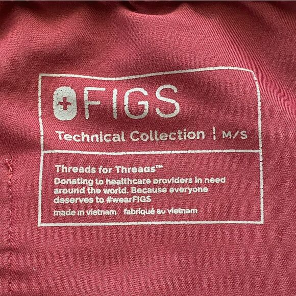 FIGS Men's Burgundy Cairo Cargo Scrub Pants Size Medium Short - Picture 11 of 16